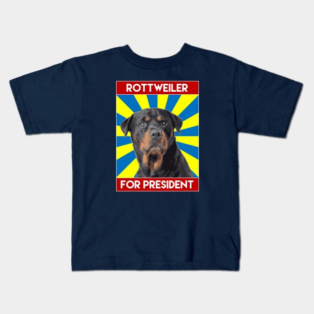 Rottweiler For President Kids T-Shirt by inotyler